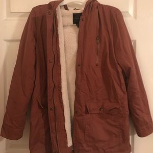Forever 21 begonia pink Sherpa lined winter jacket